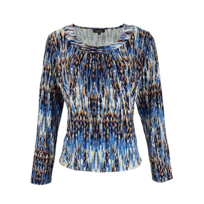 Leona per Donna Blouson shirt 14.05 Kobalt cognac